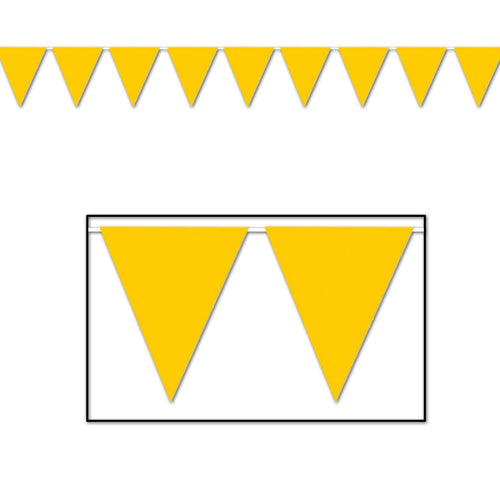 Beistle Yellow Indoor/Outdoor Pennant Banner, 12 ft - General Occasion | Party