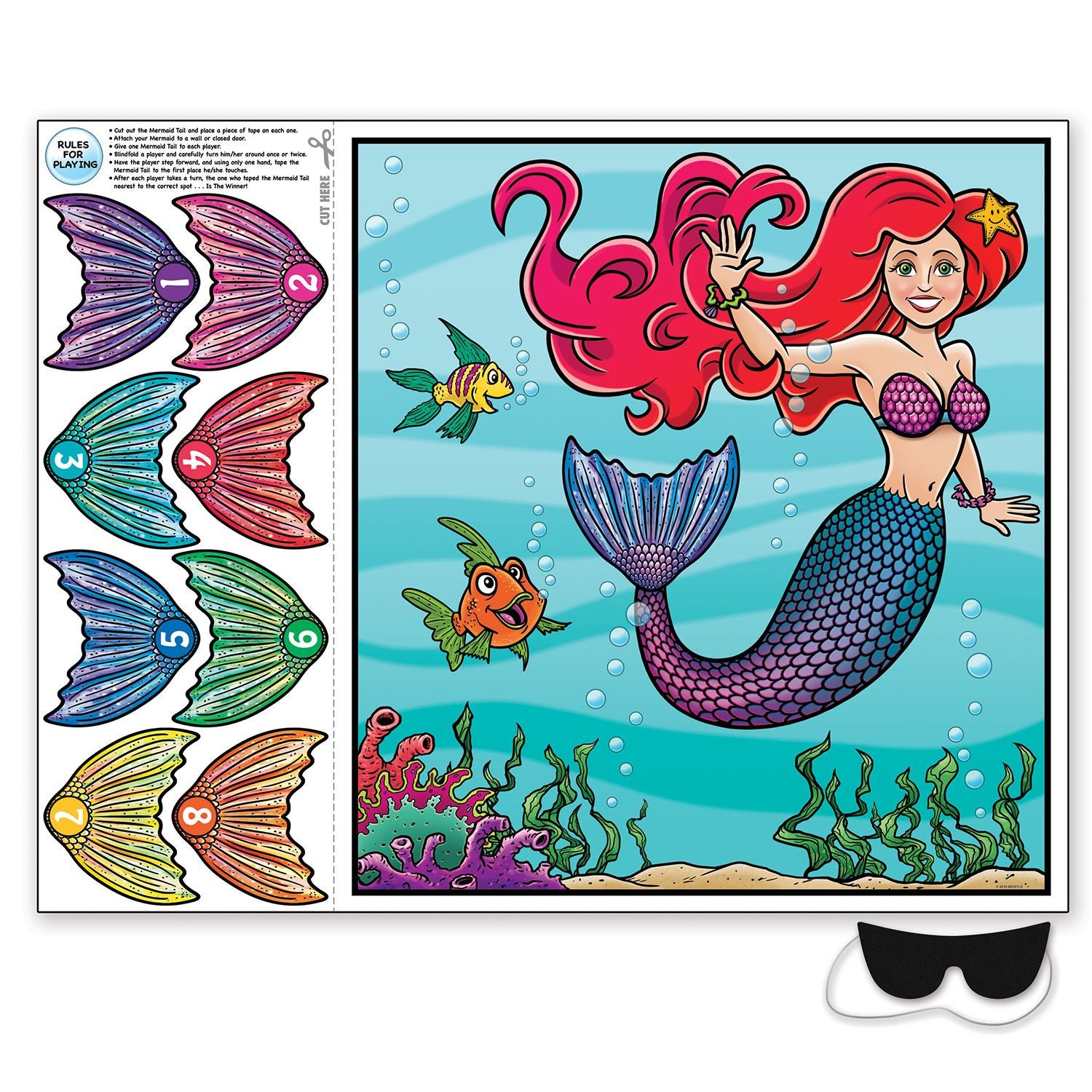 Beistle Pin The Tail On The Mermaid Game | Party Supply | Decoration | Favor