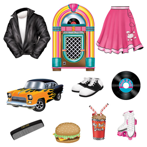 Beistle 50's Cutouts - 50's/Rock & Roll | Party Supply | Decoration