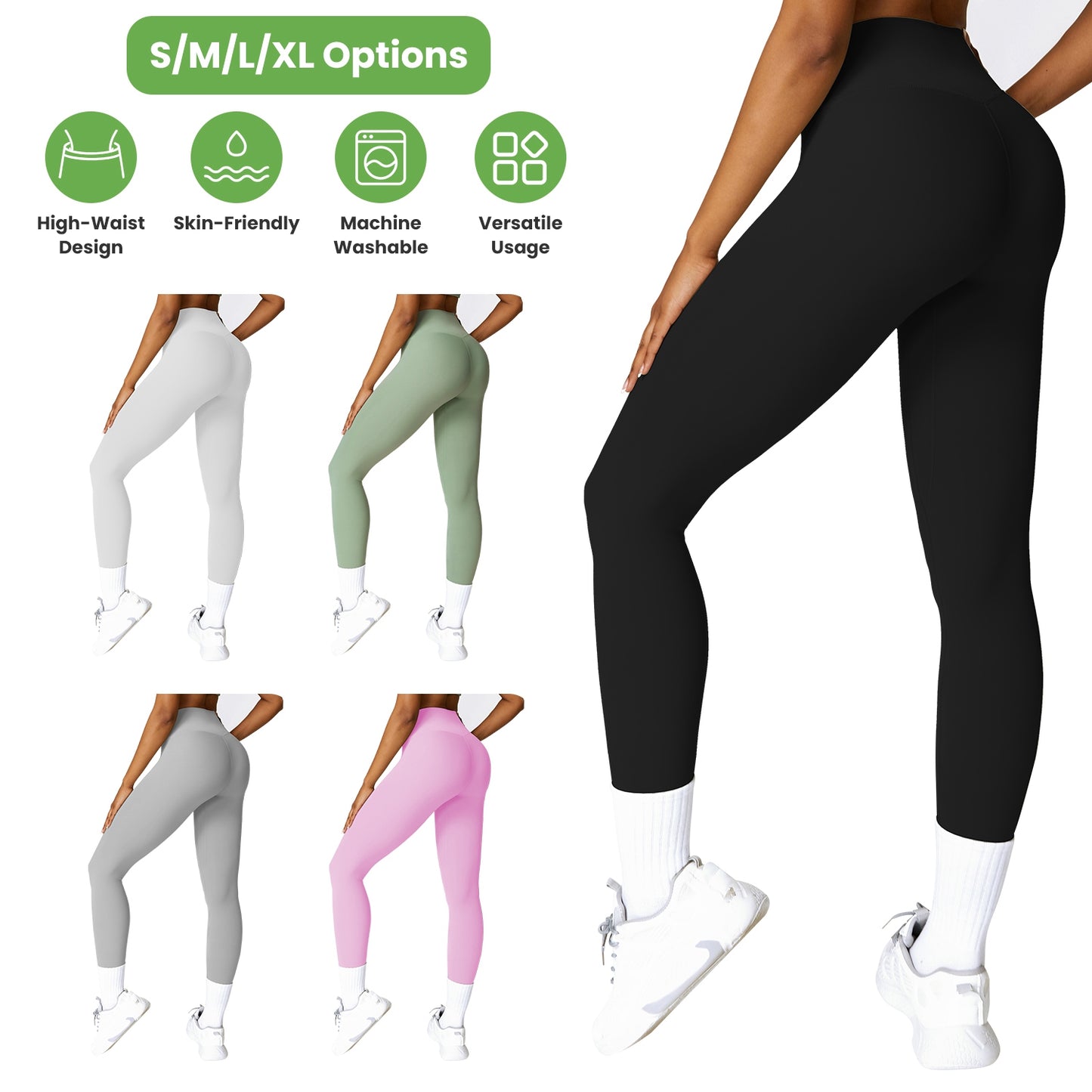 Women s High Waist Workout Leggings Tummy Control Compression Yoga Tight Pants
