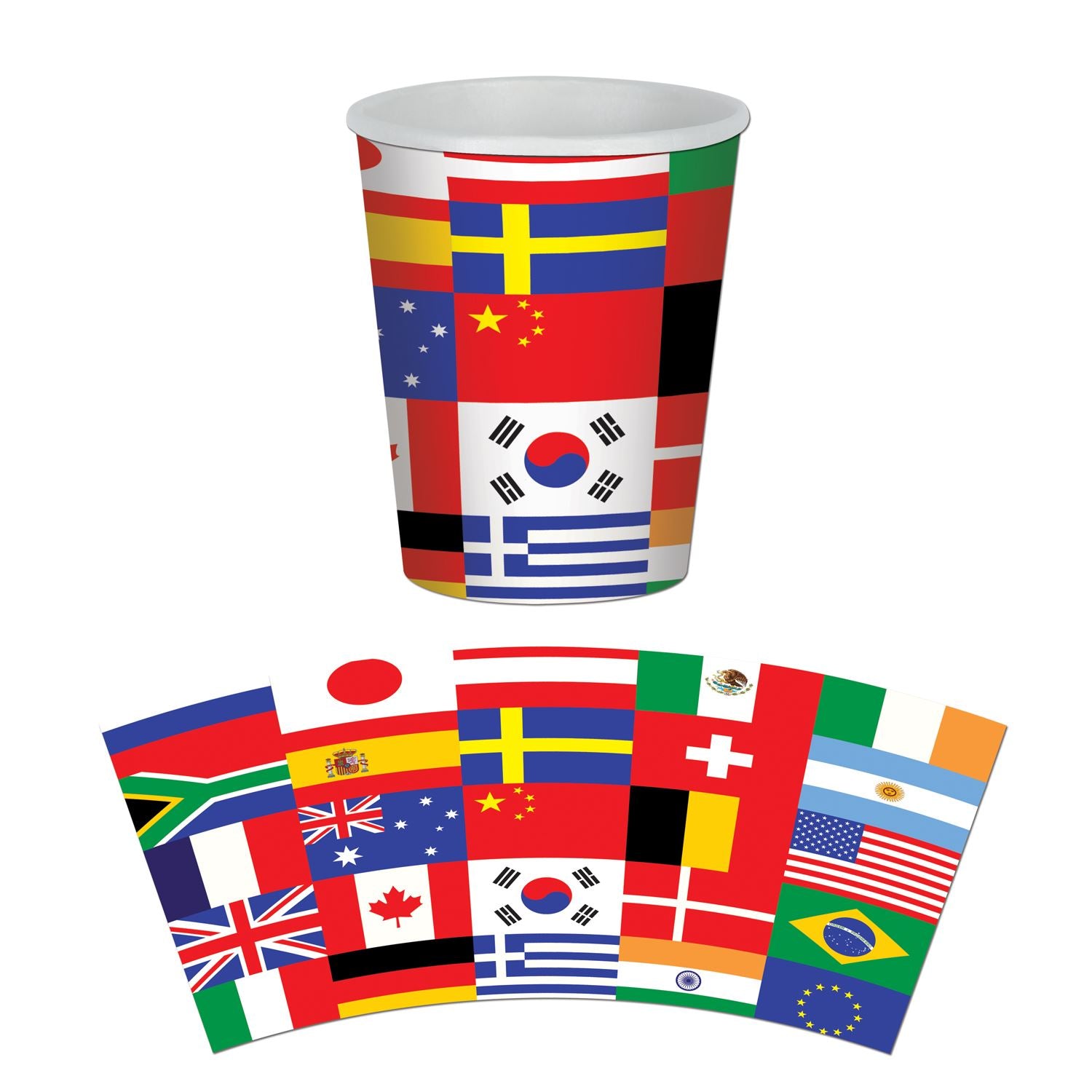 Beistle International Flag Hot/Cold Cups | Party Supply | Decoration