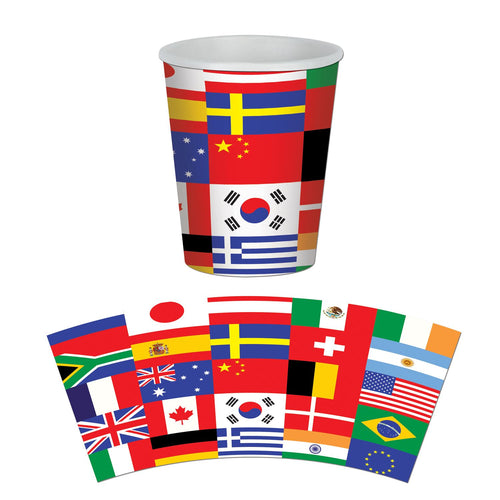 Beistle International Flag Hot/Cold Cups | Party Supply | Decoration