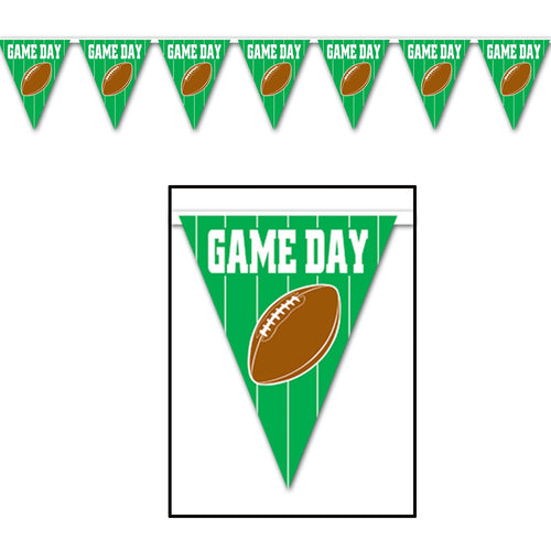 Beistle Game Day Pennant Banner, 12 ft - Football | Party Supply | Decoration