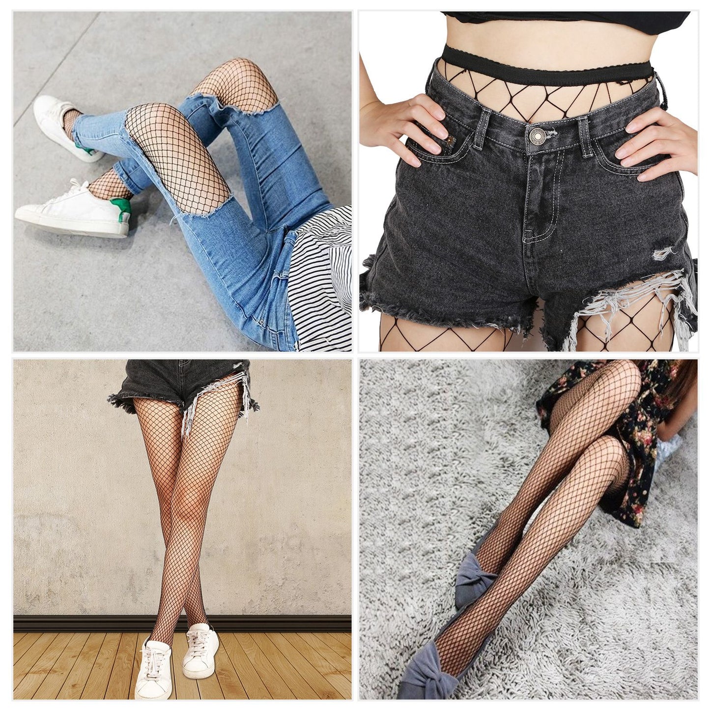 Women Fishnet Tights Sexy High Waist Fishnet Pantyhose Stretchy Mesh Hollow Out