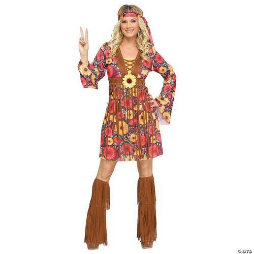 Adults Flower Power Hippie Costume - Medium/Large
