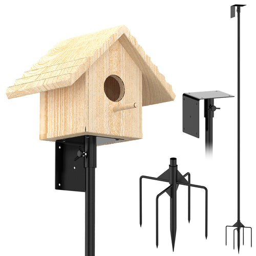 79.92in Bird House Pole Kit Height Adjustable Bird Feeder Pole Mount Kit Heavy