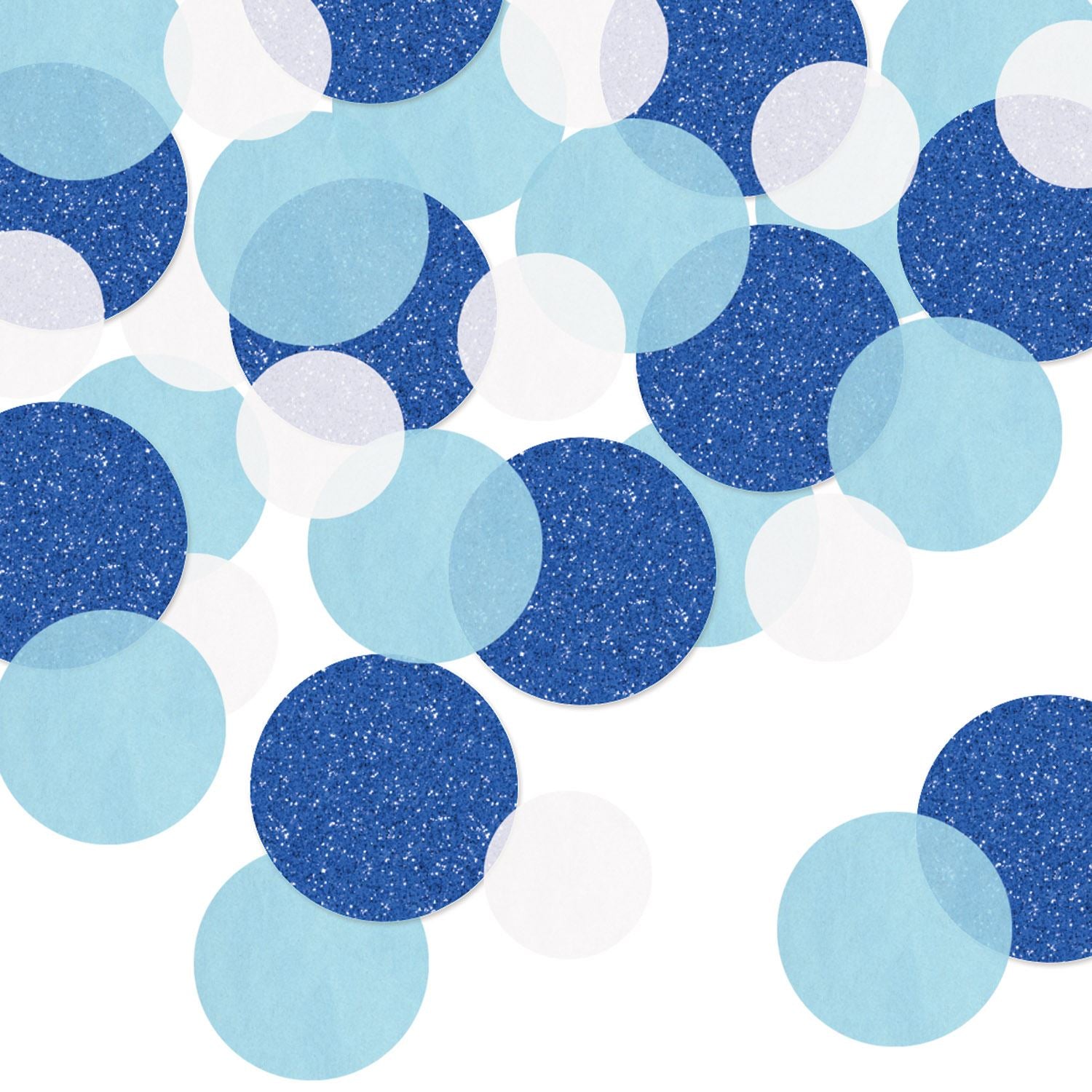 Beistle Dot Deluxe Sparkle Confetti - Blue & White - General Occasion | Party