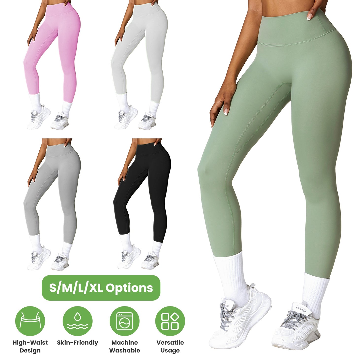 Women s High Waist Workout Leggings Tummy Control Compression Yoga Tight Pants