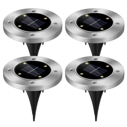 4pcs Solar Ground Light Waterproof Buried Light In-Ground Path Deck Lawn Patio