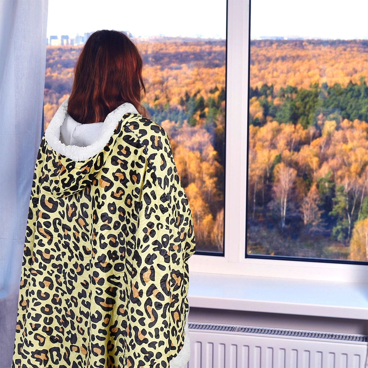 Hoodie Blanket Wrap Wearable Hoodie Snuggle Robe Sweatshirt Soft Lined Cuddle