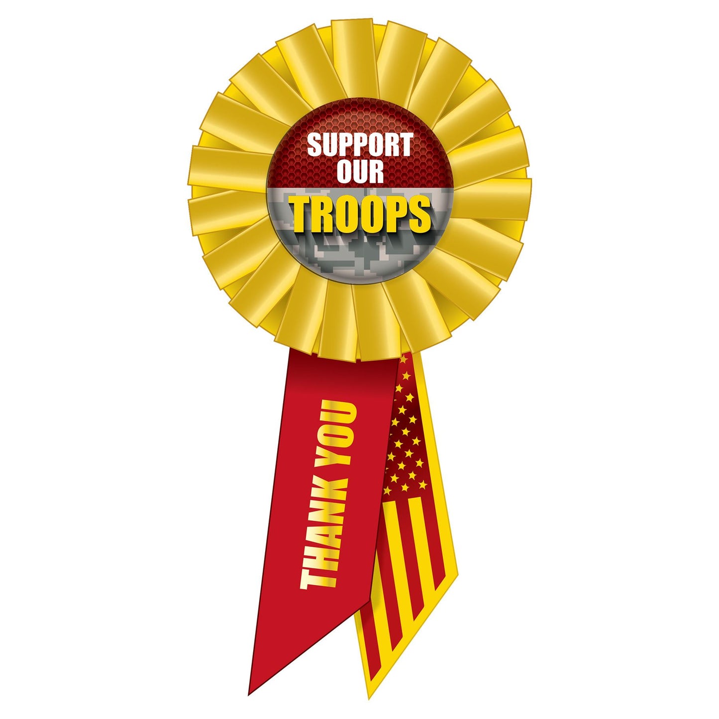 Beistle Support Our Troops Rosette - Patriotic | Party Supply | Decoration