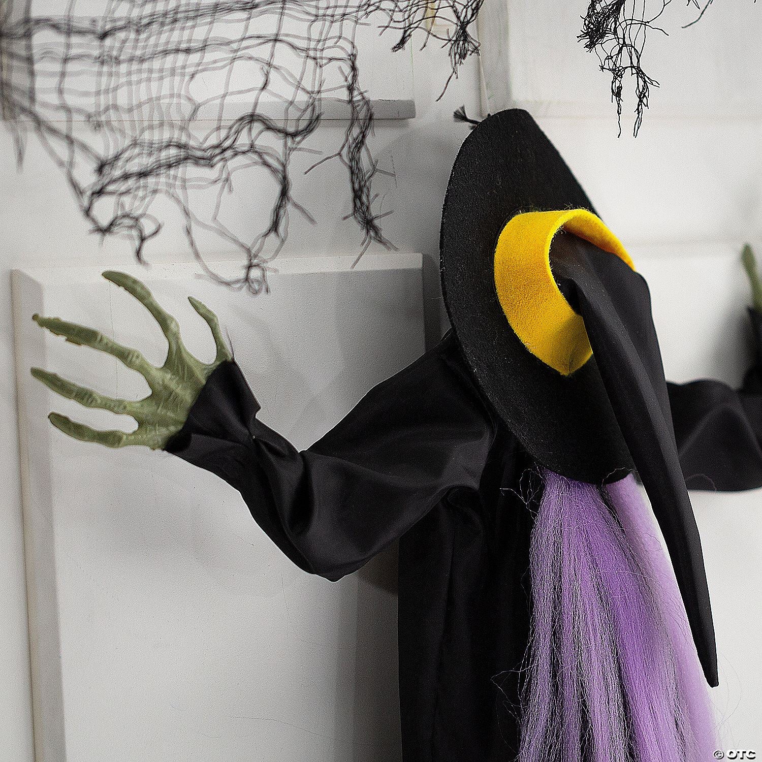 23 1/2" x 29 1/2" Hanging Animated Crashed Witch Halloween Decoration