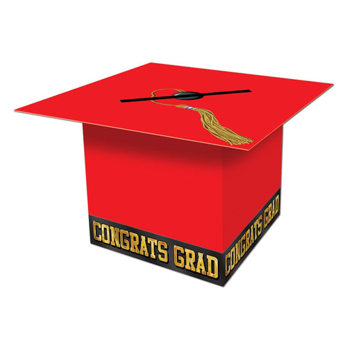 Beistle Red Graduation Cap Card Box | Party Supply | Decoration
