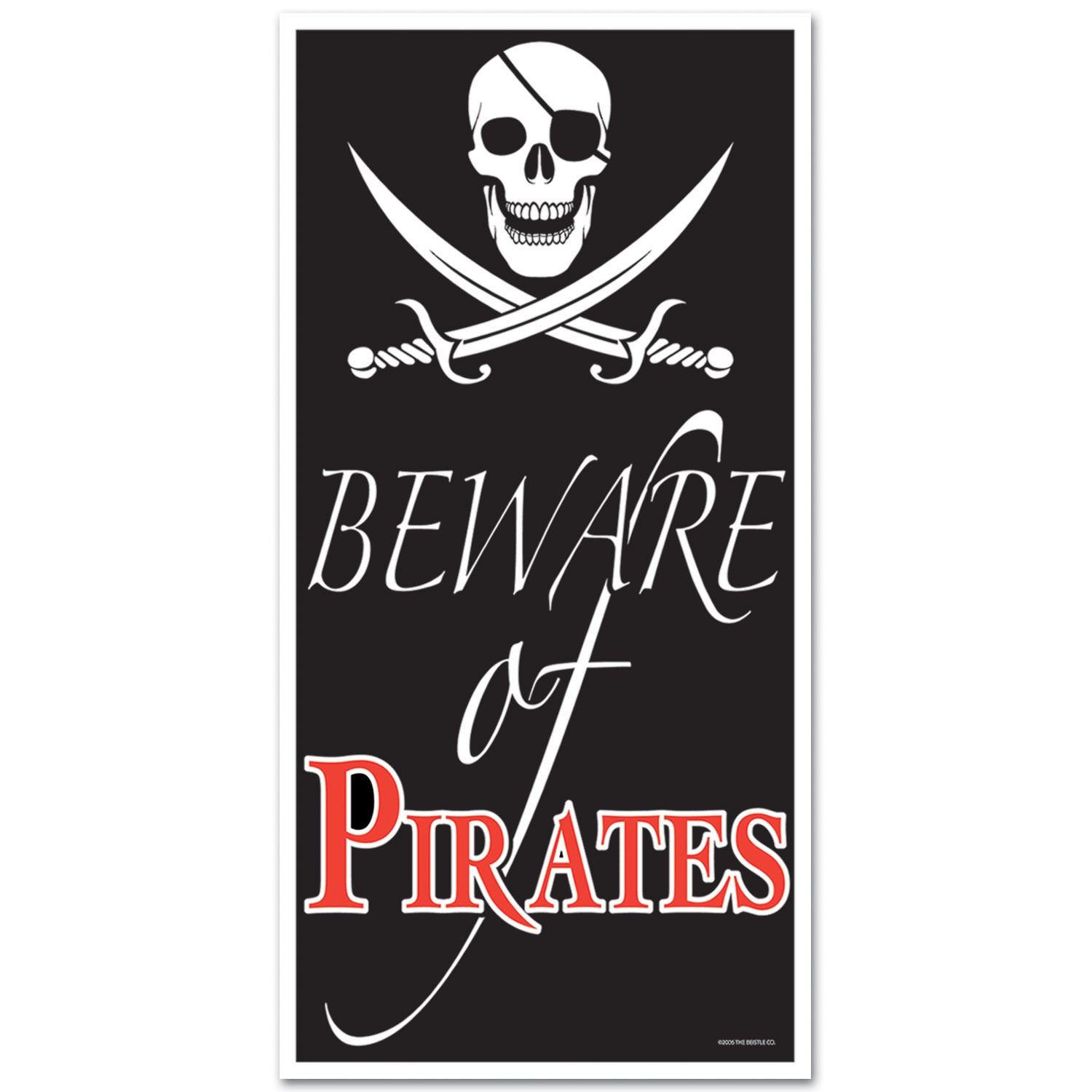 Beistle Beware Of Pirates Door Cover - Pirate | Party Supply | Decoration