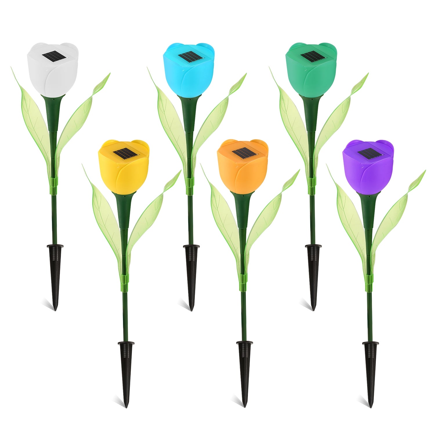 6 Pcs Solar Garden Tulip Flower Light Outdoor Solar Pathway light IP54