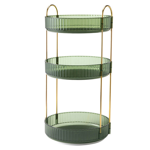3 Tier Rotating Makeup Organizer 360° Spinning Perfume Cosmetic Storage Tray