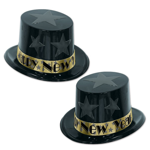 Beistle Gold New Year Star Top Hat Party Pack of 25 - New Years | Party Supply