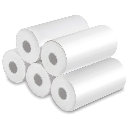 5 Rolls Regular Printer Paper Plate Mini Thermal Printing Paper White Mini