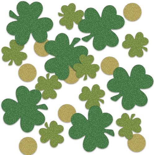 Beistle Shamrock & Coin Deluxe Sparkle Confetti - St. Patricks | Party Supply