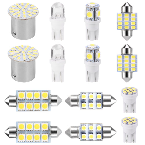 14Pcs T10/31mm/36mm/41mm/1156 Festoon LED Light Bulb Interior Dome Map LED