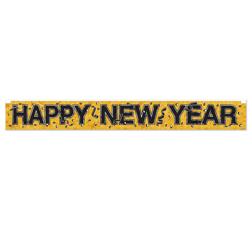 Beistle Gold Metallic Happy New Year Fringe Banner - New Years | Party Supply