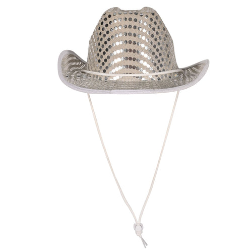 Beistle Sequined Cowboy Hat - Silver - Western | Party Supply | Decoration
