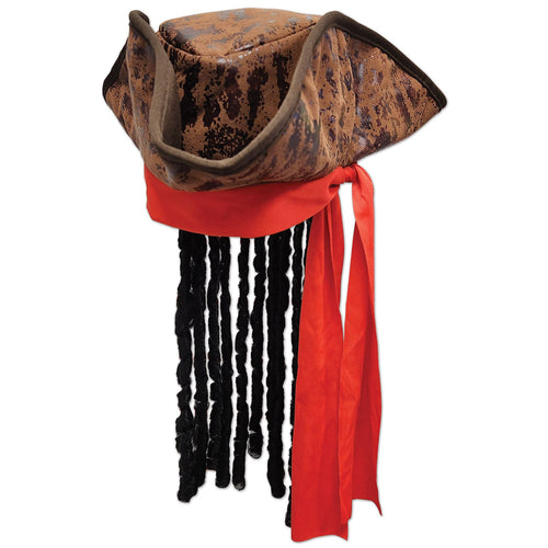 Beistle Caribbean Pirate Hat with Dreadlocks | Party Supply | Decoration