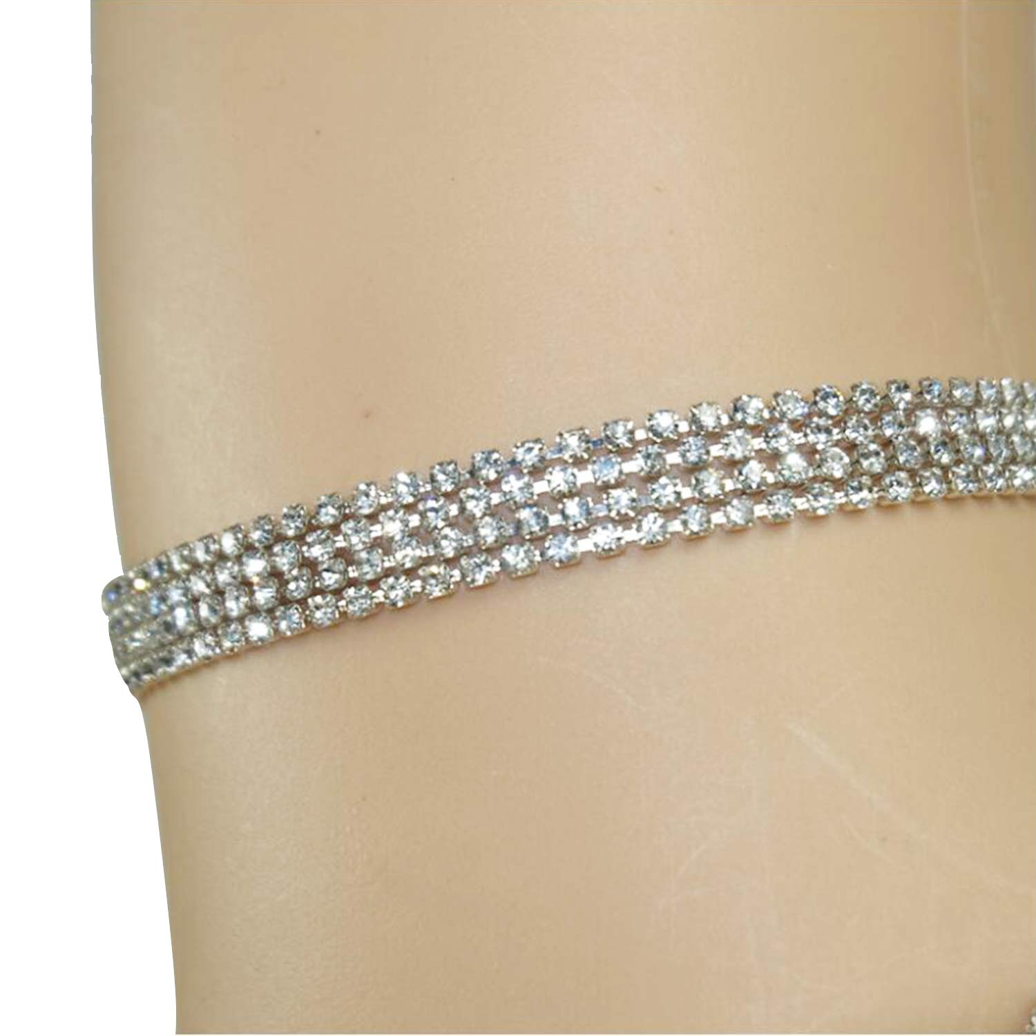 Sexy Women Chain Choker Side Slit Backless Slip Dress With Sequins Apparel &