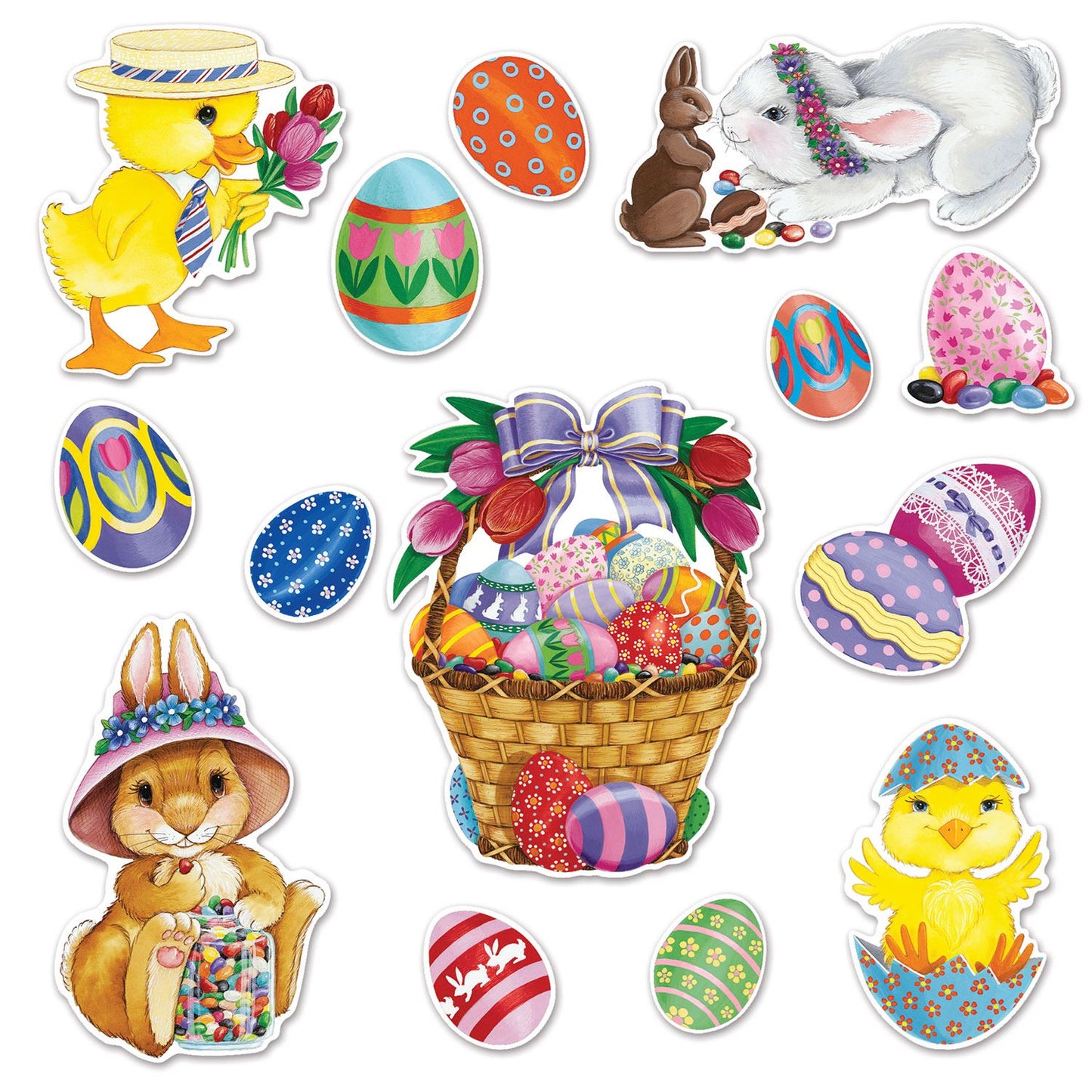 Beistle Easter Basket & Friends Cutouts | Party Supply | Decoration