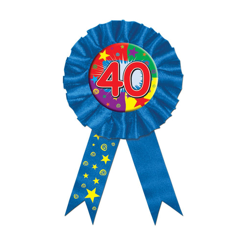 Beistle "40" Award Ribbon - Birthday-Age Specific | Party Supply | Decoration