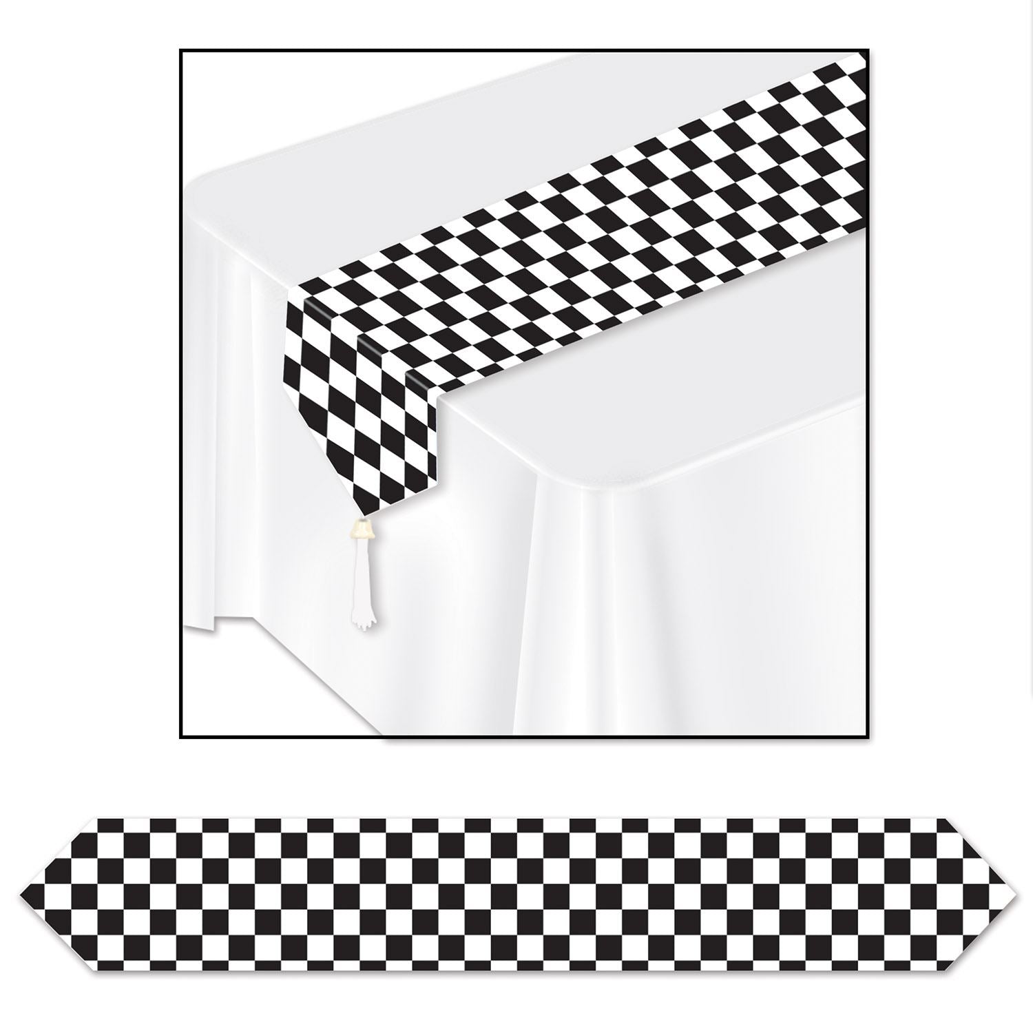 Beistle Printed Checkered Table Runner - Racing | Party Supply | Decoration