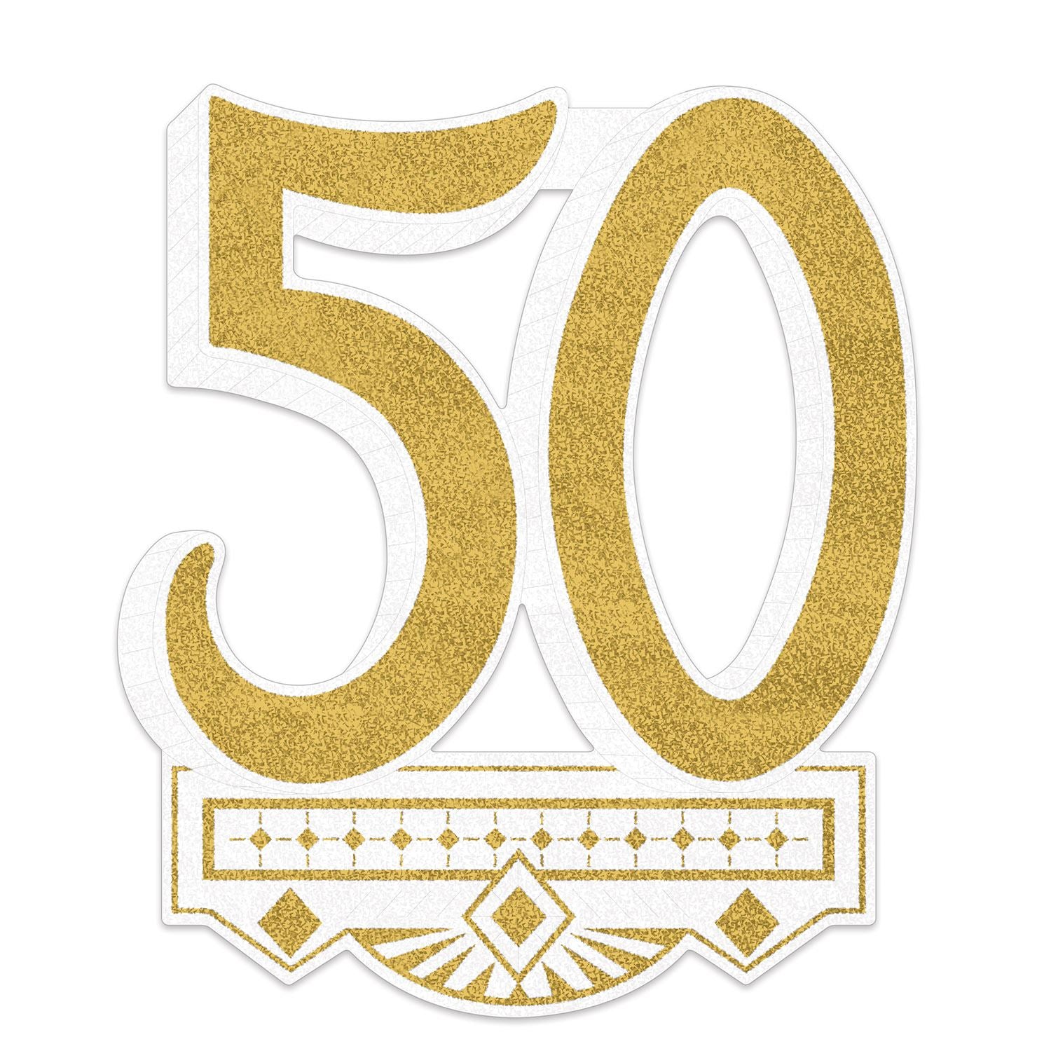 Beistle Glittered 50th Anniversary Crest | Party Supply | Decoration