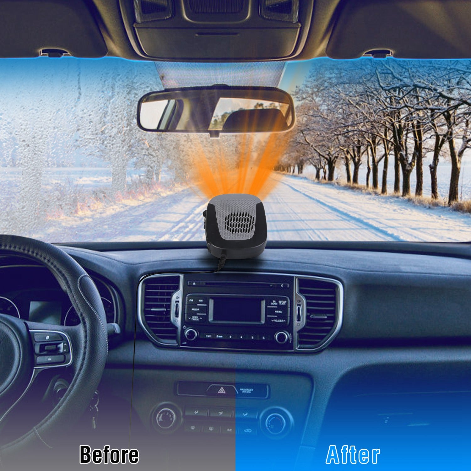 12V 150W Portable Car Auto Heater Heating Fan 2 in 1 Defroster Demister
