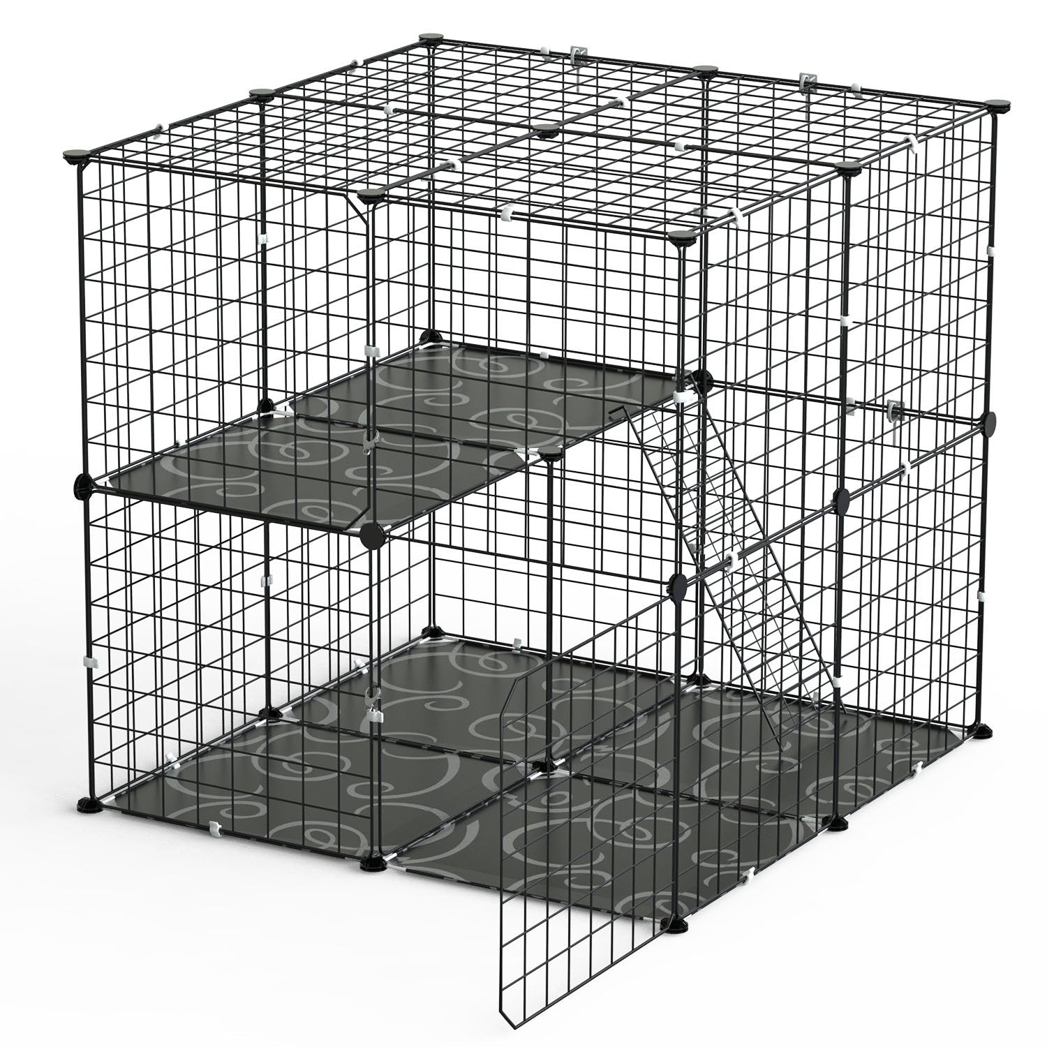 2Tier Cat Cage Playpen Indoor Pet Enclosures Kitten Kennel House Detachable Cat
