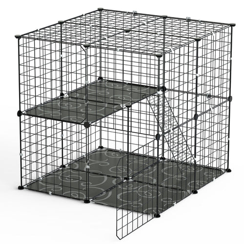 2Tier Cat Cage Playpen Indoor Pet Enclosures Kitten Kennel House Detachable Cat