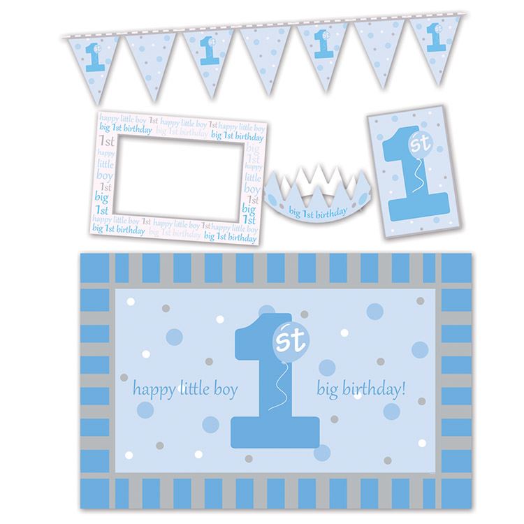 Beistle 1st Birthday High Chair Decorating Kit - Blue | Party Supply