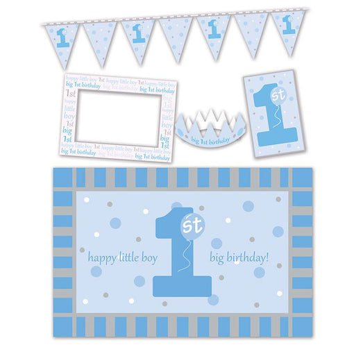 Beistle 1st Birthday High Chair Decorating Kit - Blue | Party Supply