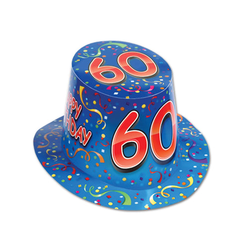 Beistle Blue Happy 60 Birthday Hi-Hat - Birthday-Age Specific | Party Supply