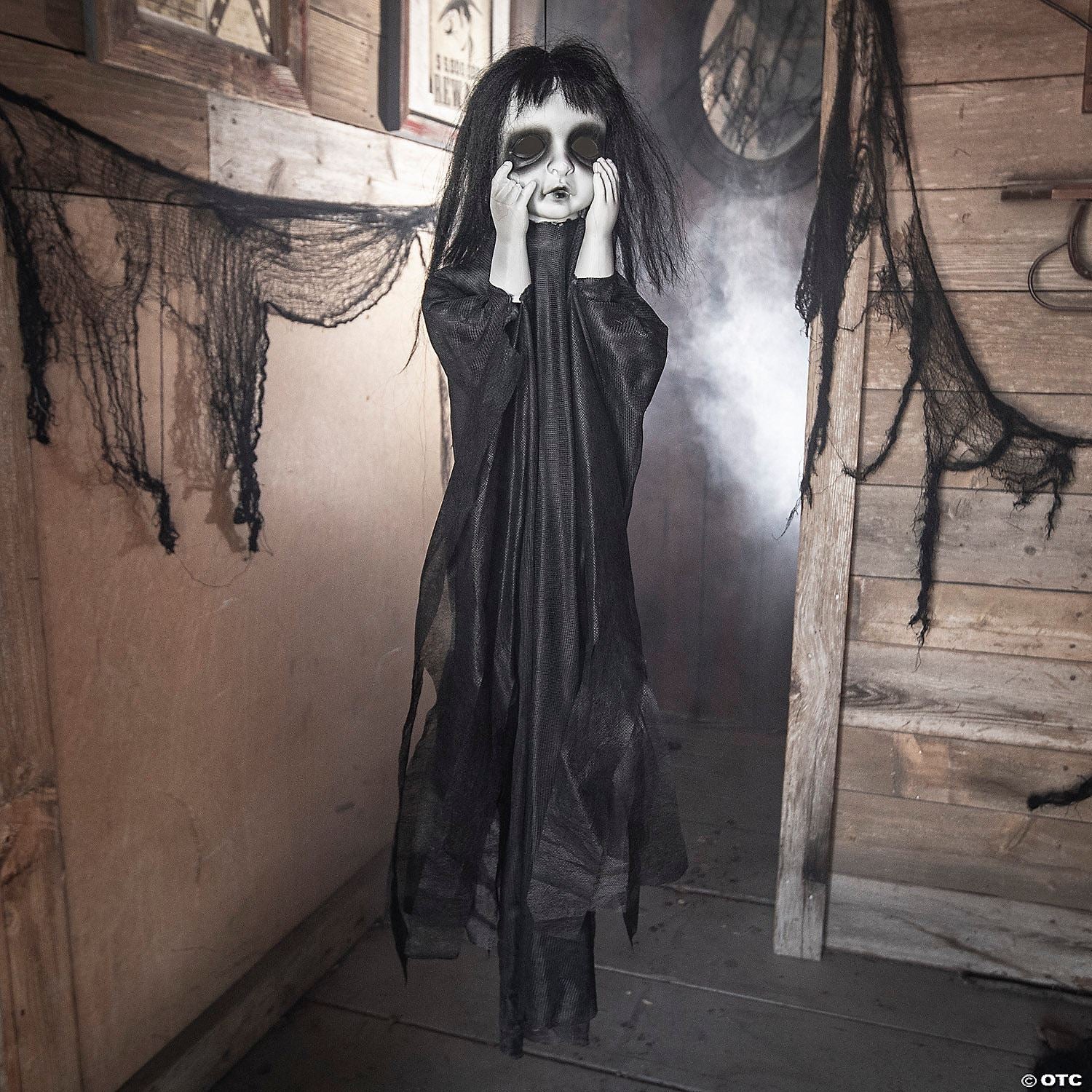 Girls | 11 3/4" x 43 1/4" Hanging Spooky Undead Girl Halloween Decoration