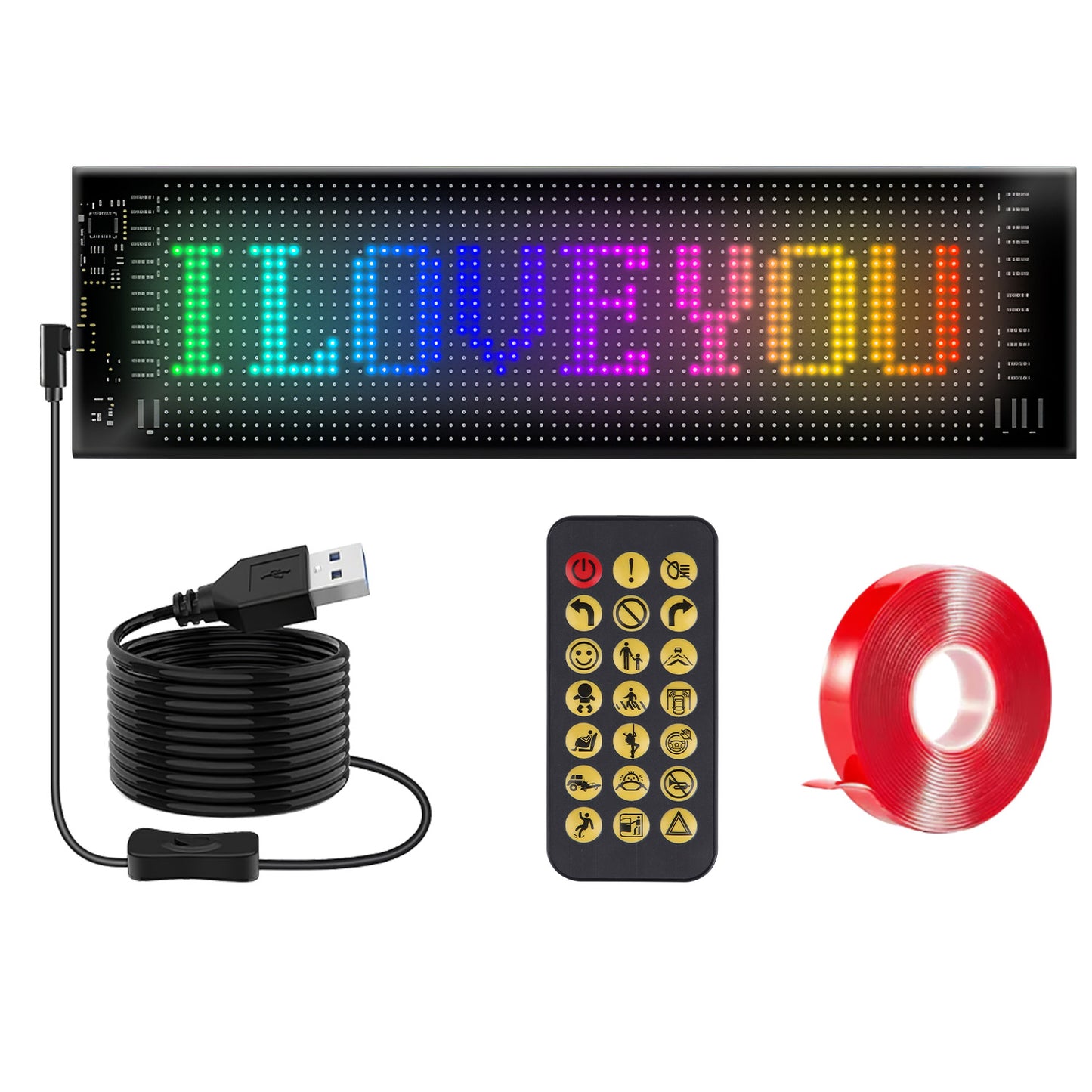 2Pack 16x96 Matrix Devil Eyes Lights For Car Ultra-thin Programmable LED Car