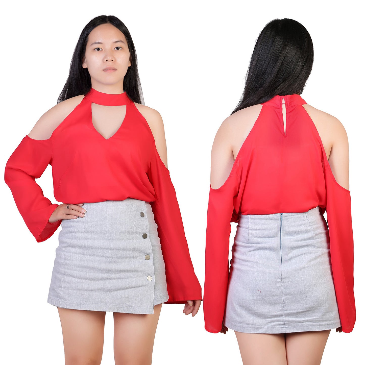 Women s Sexy Off The Shoulder Blouses Cold Shoulder Tops V-Neck Long Sleeve