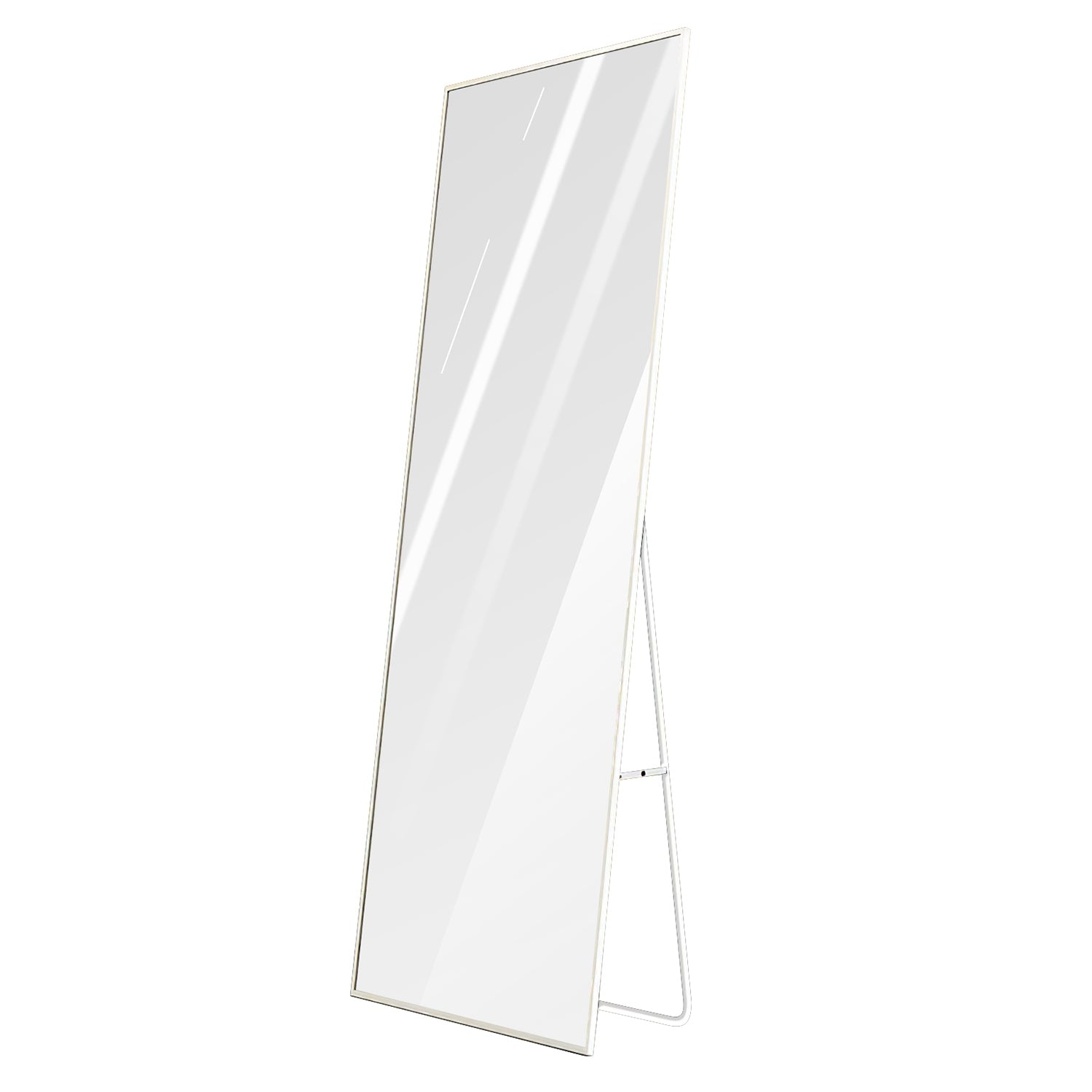 Full Length Mirror 63x18.9in Aluminum Alloy Wall Mirror Free Standing Floor 7838