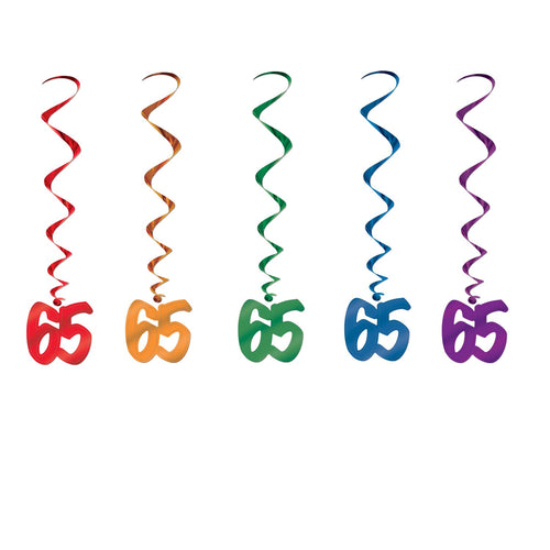 Beistle 65th Birthday Whirls - Birthday-Age Specific | Party Supply