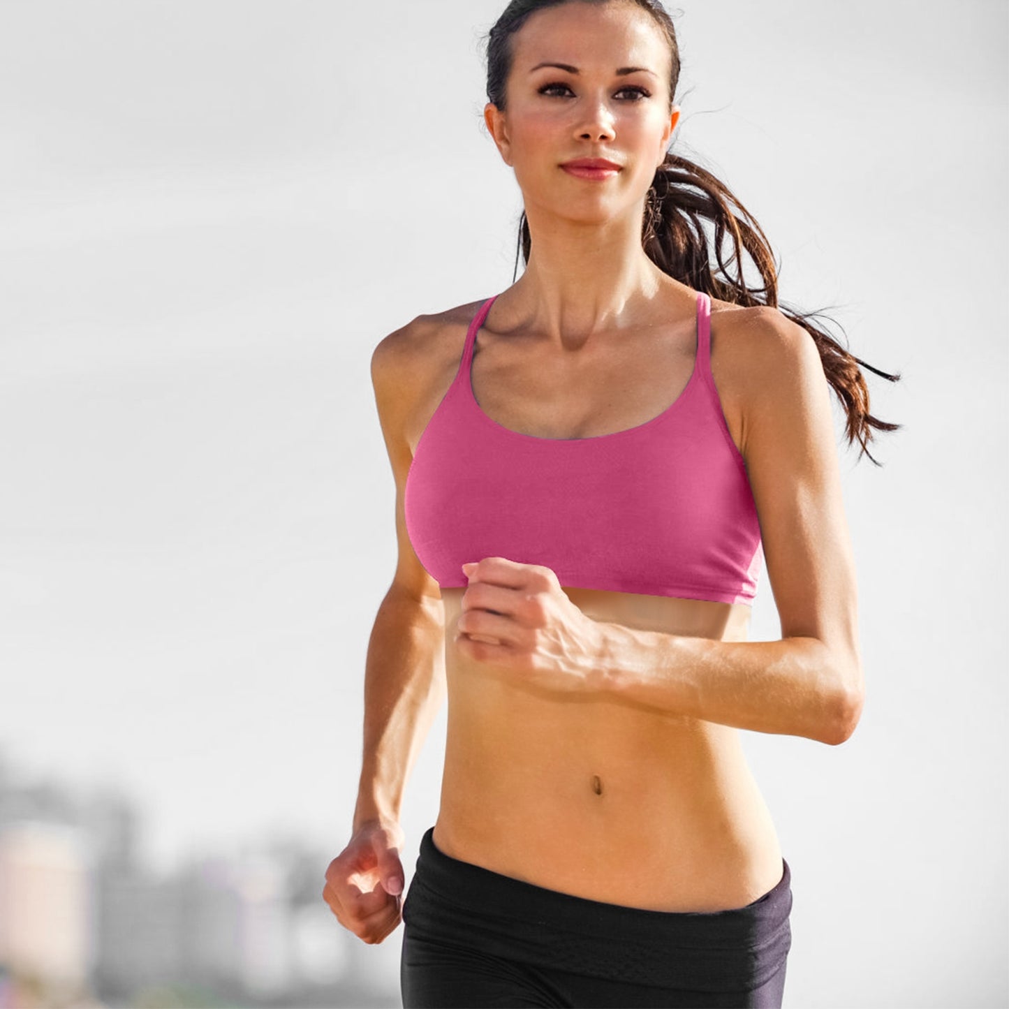 Women Strap Sport Bras Padded Strappy Crop Square Neck Low Impact Bras Sexy