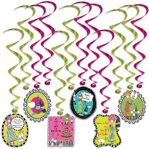 Beistle Dolly Mama's Wine Celebration Whirls | Party Supply | Decoration
