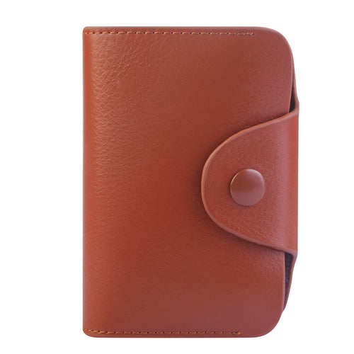 Credit Card Holder Wallet PU Leather Snap Closure Purse Accordion Case with 12