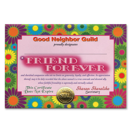 Beistle Friend Forever Certificate - General Occasion | Party Supply