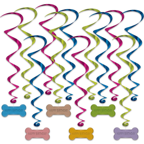 Beistle Dog Birthday Whirls - Pets | Party Supply | Decoration