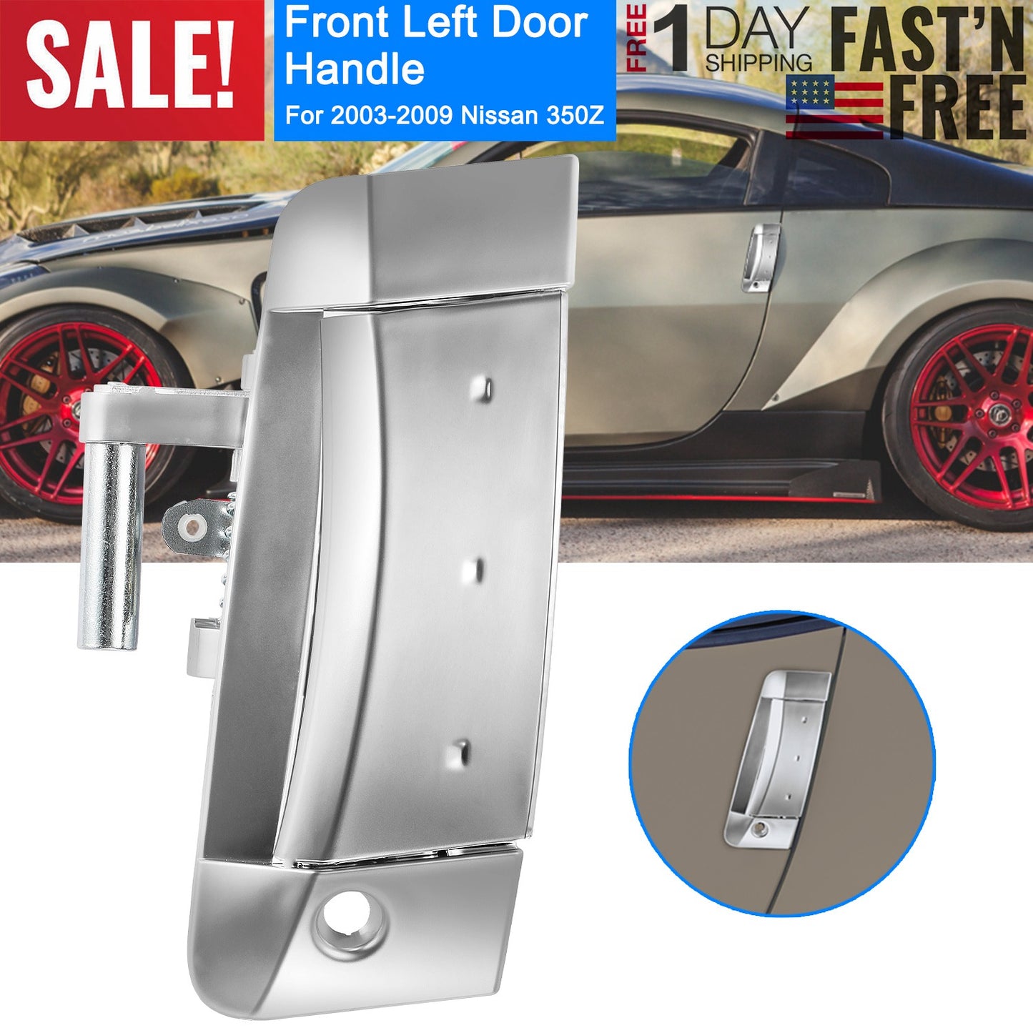 Left Driver Outside Exterior Door Handle For Nissan 350Z 2003-2009 Driver Side