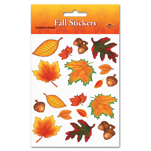 Beistle Fall Leaf Stickers - Thanksgiving/Fall | Party Supply | Decoration